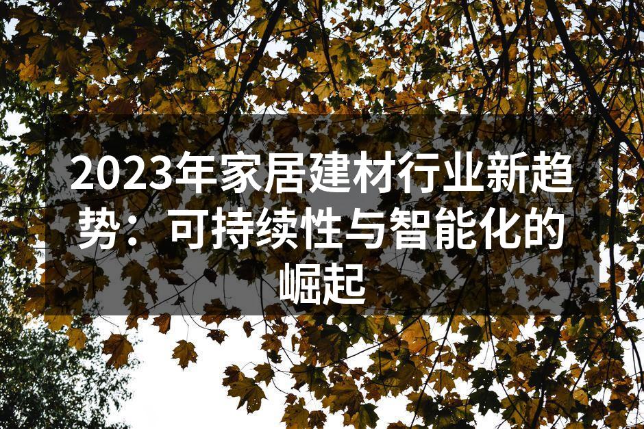 2023年家居建材行业新趋势：可持续性与智能化的崛起