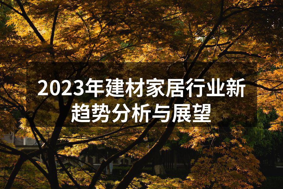2023年建材家居行业新趋势分析与展望